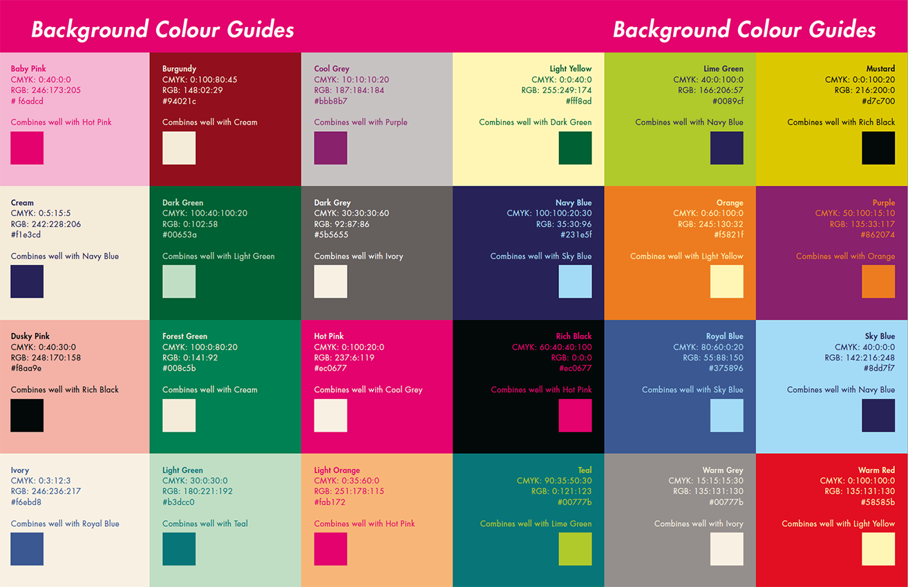 School Yearbooks Colour Guide
